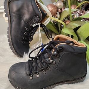 BIRKENSTOCK JACKSON WOMEN BLACK WOMEN BOOTS LEATHER BLACK LACED  new